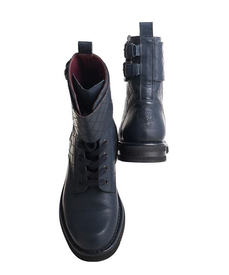 chanel navy blue combat boots|Chanel combat boot 2021.